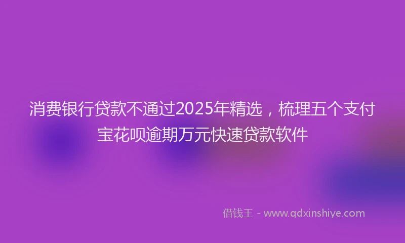 消费银行贷款不通过2025年精选，梳理五个支付宝花呗逾期万元快速贷款软件