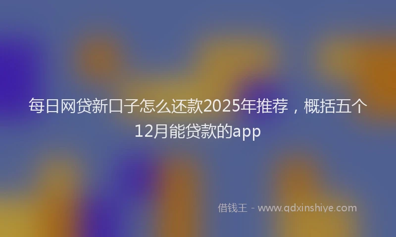 每日网贷新口子怎么还款2025年推荐，概括五个12月能贷款的app