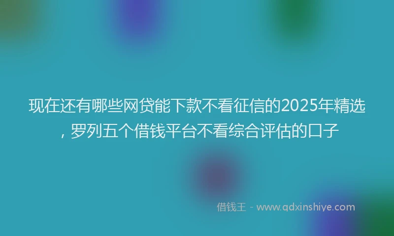 现在还有哪些网贷能下款不看征信的2025年精选，罗列五个借钱平台不看综合评估的口子