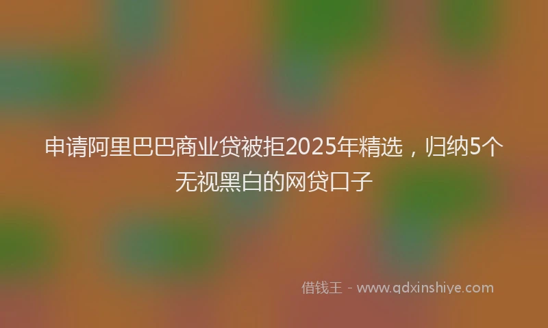 申请阿里巴巴商业贷被拒2025年精选，归纳5个无视黑白的网贷口子