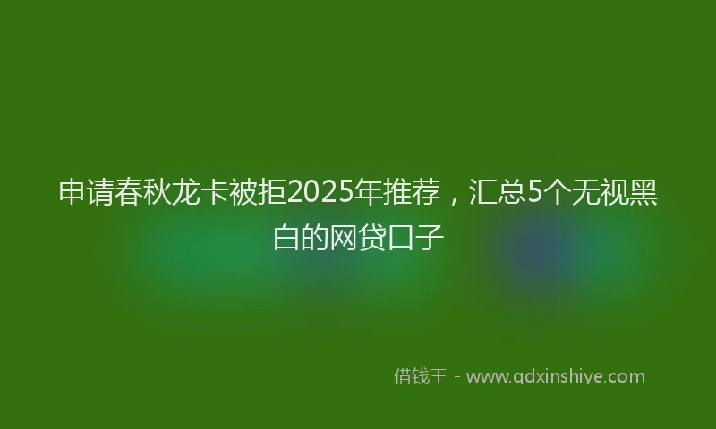申请春秋龙卡被拒2025年推荐，汇总5个无视黑白的网贷口子