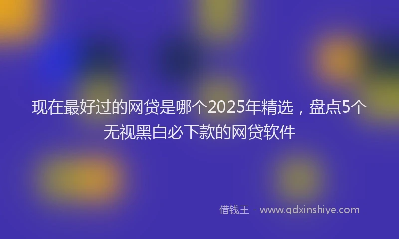 现在最好过的网贷是哪个2025年精选，盘点5个无视黑白必下款的网贷软件