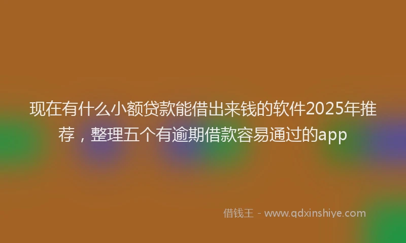 现在有什么小额贷款能借出来钱的软件2025年推荐，整理五个有逾期借款容易通过的app