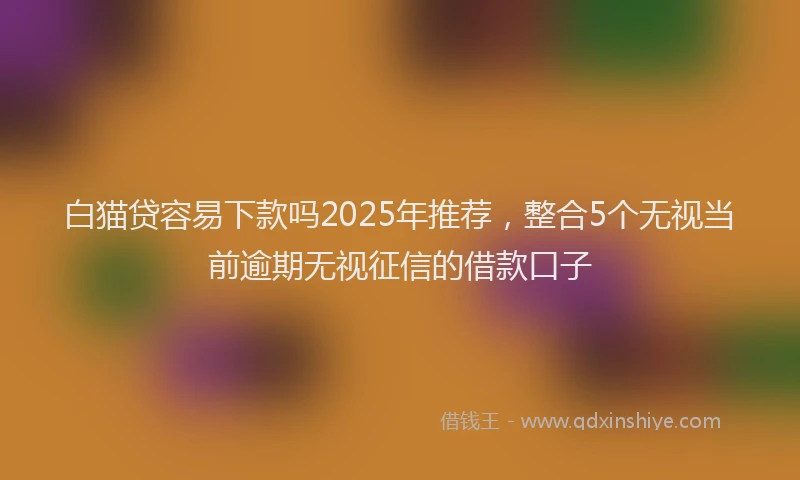 白猫贷容易下款吗2025年推荐，整合5个无视当前逾期无视征信的借款口子