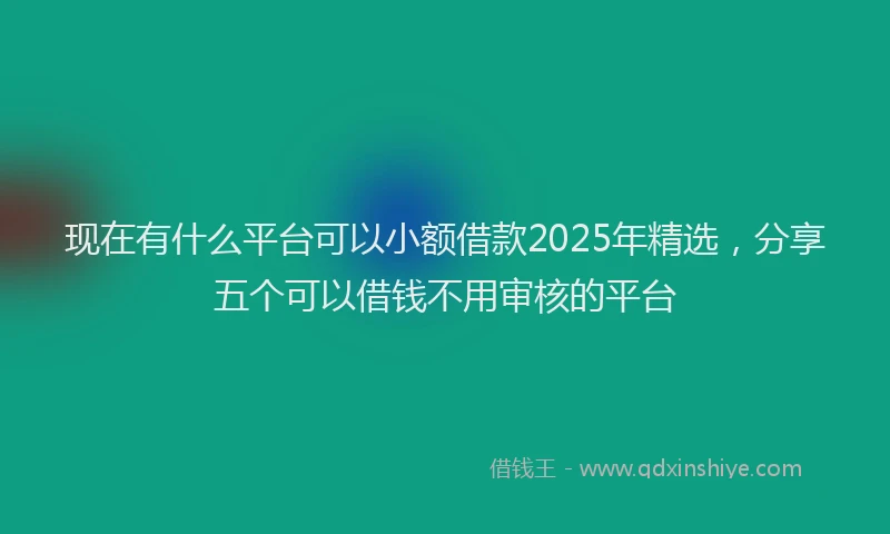 现在有什么平台可以小额借款2025年精选，分享五个可以借钱不用审核的平台