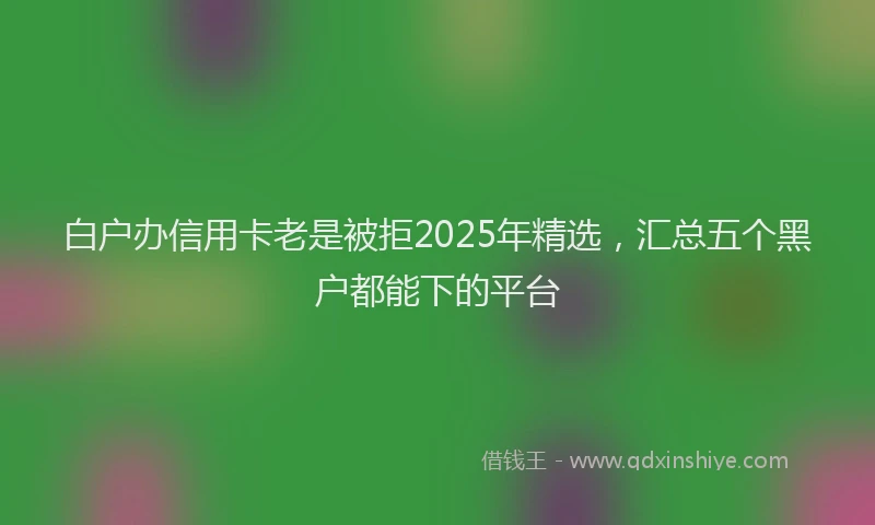 白户办信用卡老是被拒2025年精选，汇总五个黑户都能下的平台