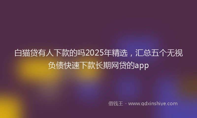 白猫贷有人下款的吗2025年精选，汇总五个无视负债快速下款长期网贷的app