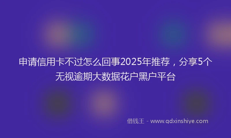 申请信用卡不过怎么回事2025年推荐，分享5个无视逾期大数据花户黑户平台
