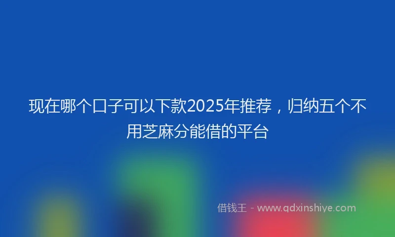 现在哪个口子可以下款2025年推荐，归纳五个不用芝麻分能借的平台