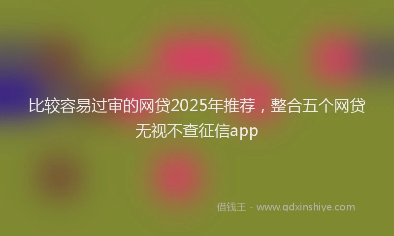 比较容易过审的网贷2025年推荐，整合五个网贷无视不查征信app