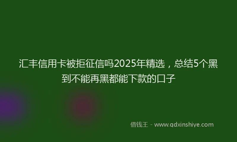 汇丰信用卡被拒征信吗2025年精选，总结5个黑到不能再黑都能下款的口子