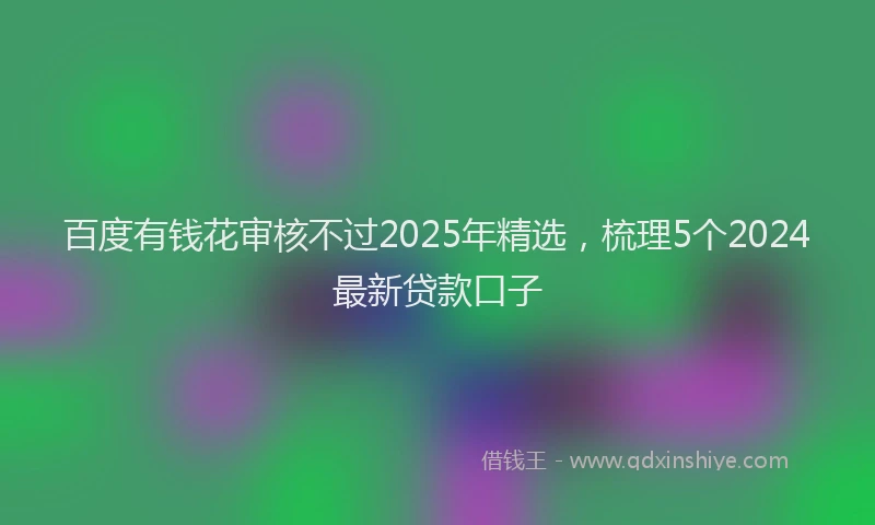 百度有钱花审核不过2025年精选，梳理5个2024最新贷款口子