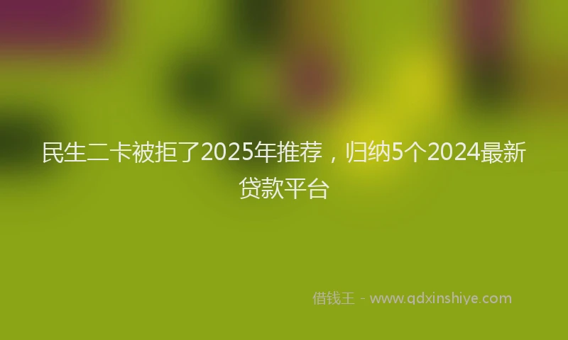 民生二卡被拒了2025年推荐，归纳5个2024最新贷款平台