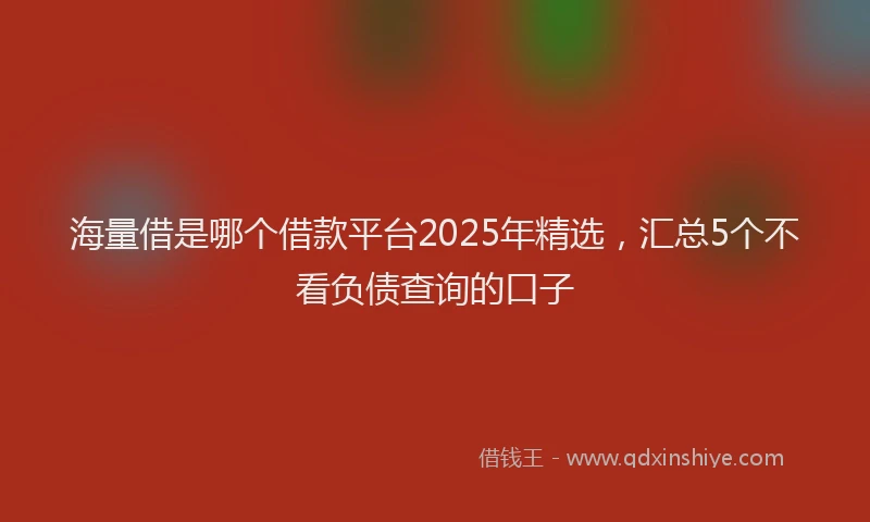 海量借是哪个借款平台2025年精选，汇总5个不看负债查询的口子