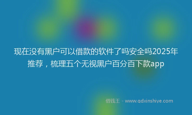 现在没有黑户可以借款的软件了吗安全吗2025年推荐，梳理五个无视黑户百分百下款app
