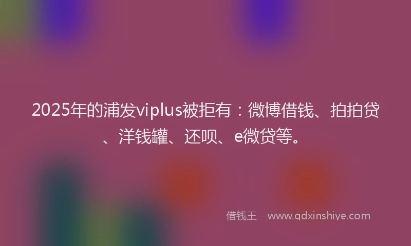 2025年的浦发viplus被拒有：微博借钱、拍拍贷、洋钱罐、还呗、e微贷等。