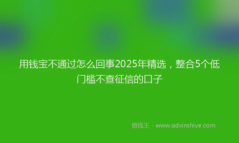 用钱宝不通过怎么回事2025年精选，整合5个低门槛不查征信的口子