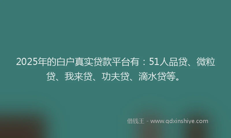 2025年的白户真实贷款平台有：51人品贷、微粒贷、我来贷、功夫贷、滴水贷等。