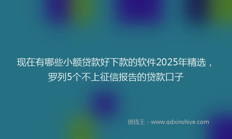 现在有哪些小额贷款好下款的软件2025年精选，罗列5个不上征信报告的贷款口子