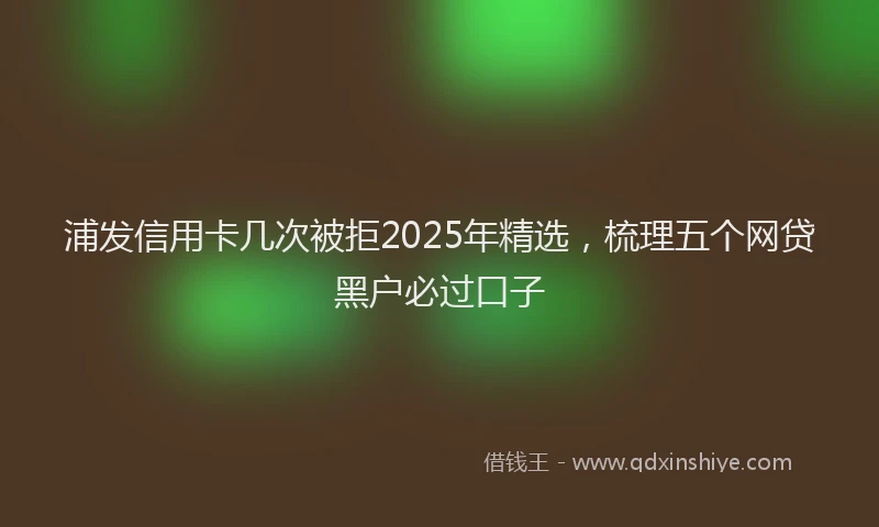浦发信用卡几次被拒2025年精选，梳理五个网贷黑户必过口子