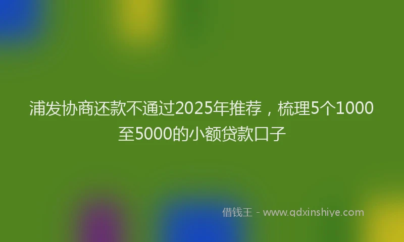 浦发协商还款不通过2025年推荐，梳理5个1000至5000的小额贷款口子