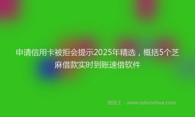 申请信用卡被拒会提示2025年精选，概括5个芝麻借款实时到账速借软件