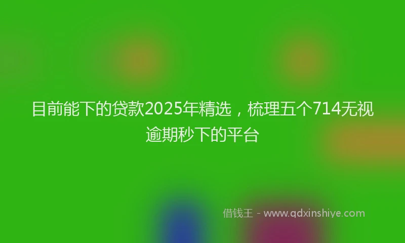 目前能下的贷款2025年精选，梳理五个714无视逾期秒下的平台
