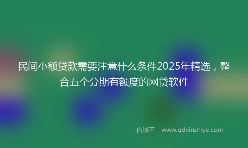 民间小额贷款需要注意什么条件2025年精选，整合五个分期有额度的网贷软件