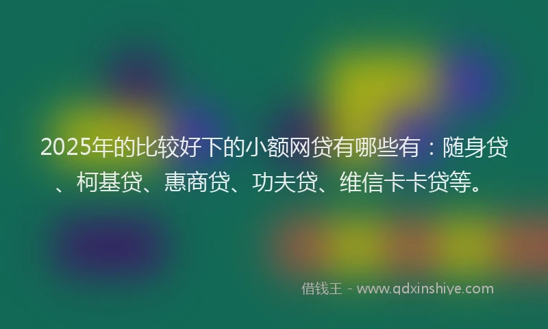 2025年的比较好下的小额网贷有哪些有：随身贷、柯基贷、惠商贷、功夫贷、维信卡卡贷等。