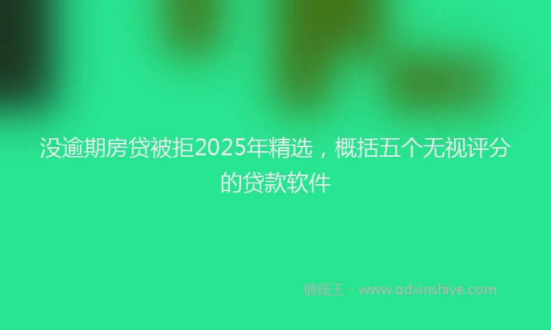 没逾期房贷被拒2025年精选，概括五个无视评分的贷款软件