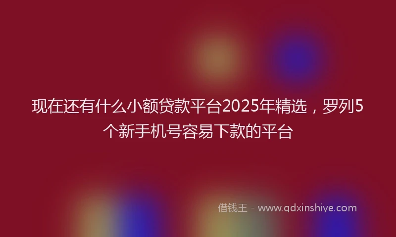 现在还有什么小额贷款平台2025年精选，罗列5个新手机号容易下款的平台
