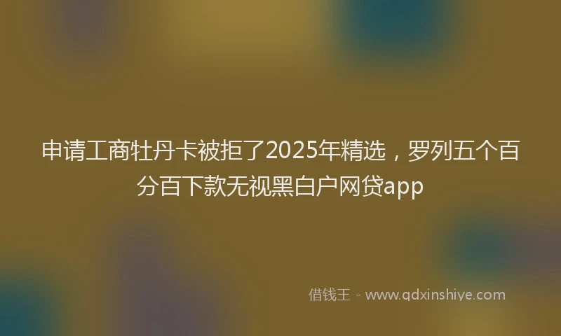 申请工商牡丹卡被拒了2025年精选，罗列五个百分百下款无视黑白户网贷app