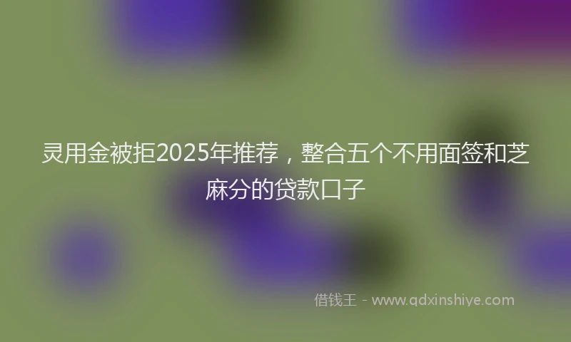 灵用金被拒2025年推荐，整合五个不用面签和芝麻分的贷款口子