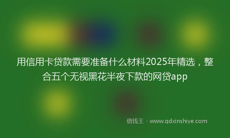 用信用卡贷款需要准备什么材料2025年精选，整合五个无视黑花半夜下款的网贷app