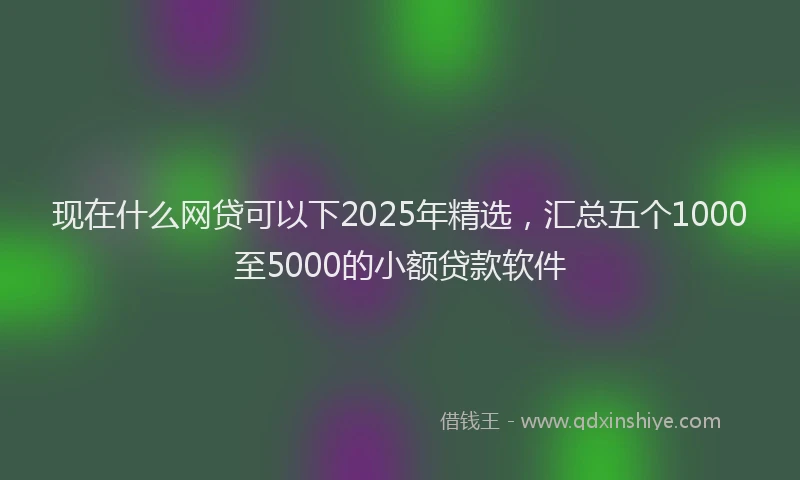 现在什么网贷可以下2025年精选，汇总五个1000至5000的小额贷款软件