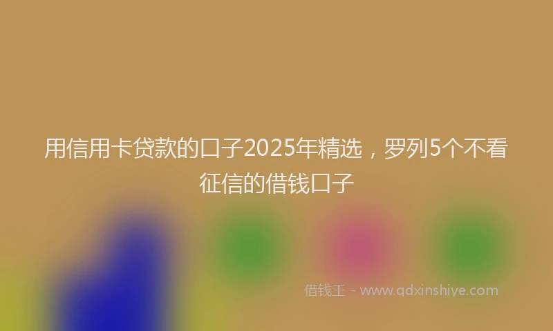 用信用卡贷款的口子2025年精选，罗列5个不看征信的借钱口子