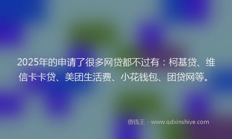 2025年的申请了很多网贷都不过有：柯基贷、维信卡卡贷、美团生活费、小花钱包、团贷网等。