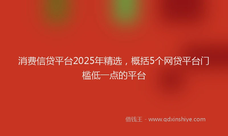 消费信贷平台2025年精选，概括5个网贷平台门槛低一点的平台