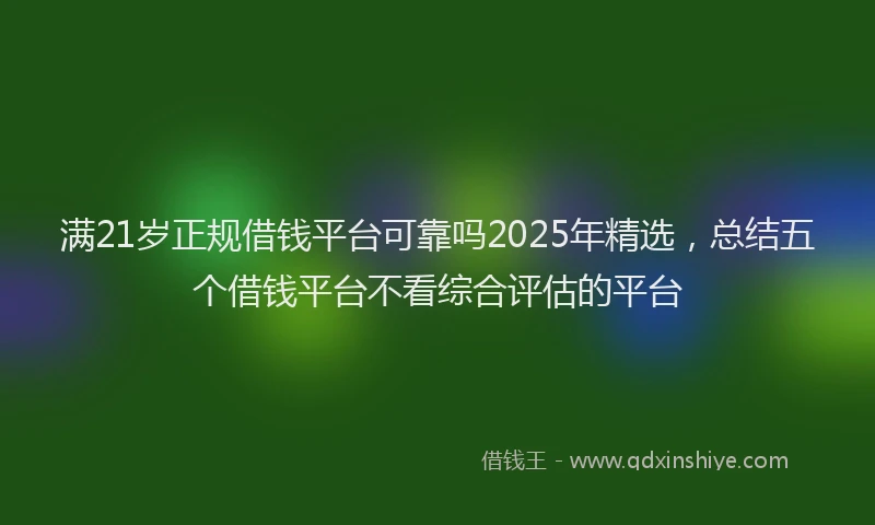 满21岁正规借钱平台可靠吗2025年精选，总结五个借钱平台不看综合评估的平台