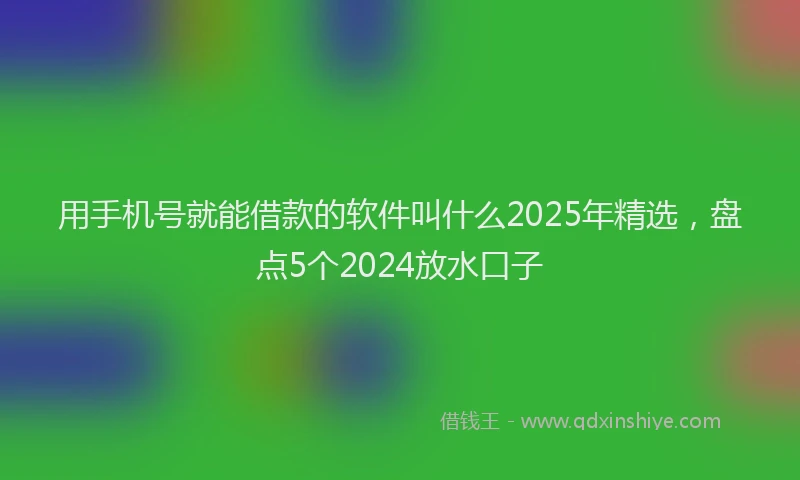 用手机号就能借款的软件叫什么2025年精选，盘点5个2024放水口子