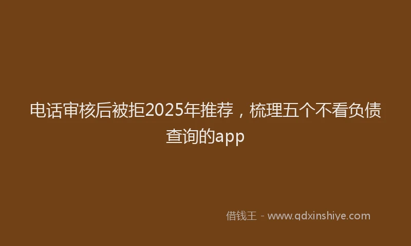 电话审核后被拒2025年推荐，梳理五个不看负债查询的app