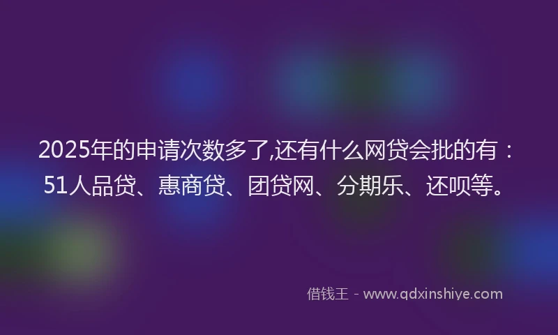2025年的申请次数多了,还有什么网贷会批的有:51人品贷、惠商贷、团贷网、分期乐、还呗等。