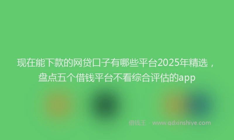 现在能下款的网贷口子有哪些平台2025年精选，盘点五个借钱平台不看综合评估的app