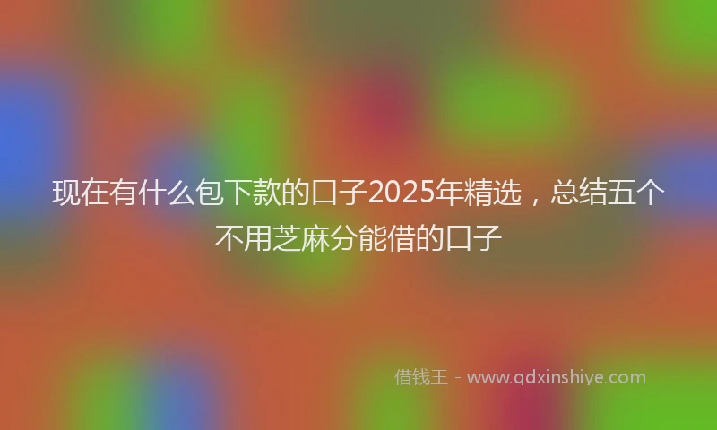 现在有什么包下款的口子2025年精选，总结五个不用芝麻分能借的口子