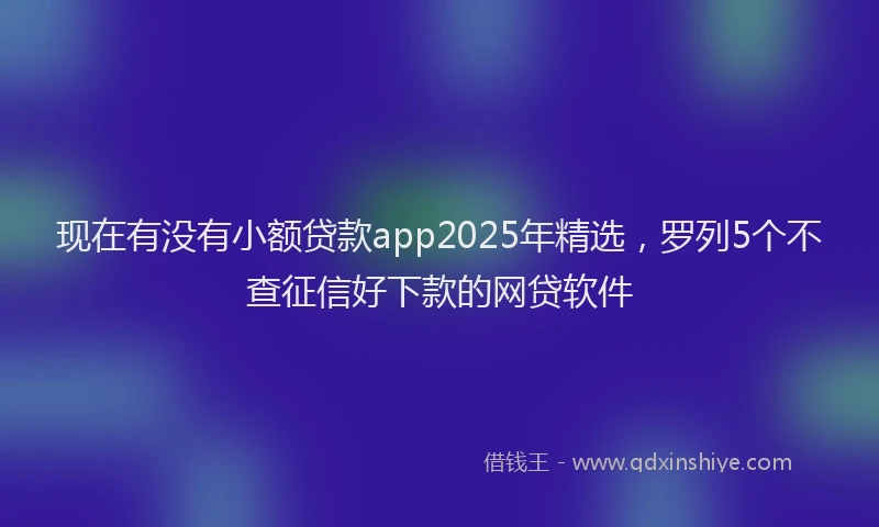 现在有没有小额贷款app2025年精选，罗列5个不查征信好下款的网贷软件