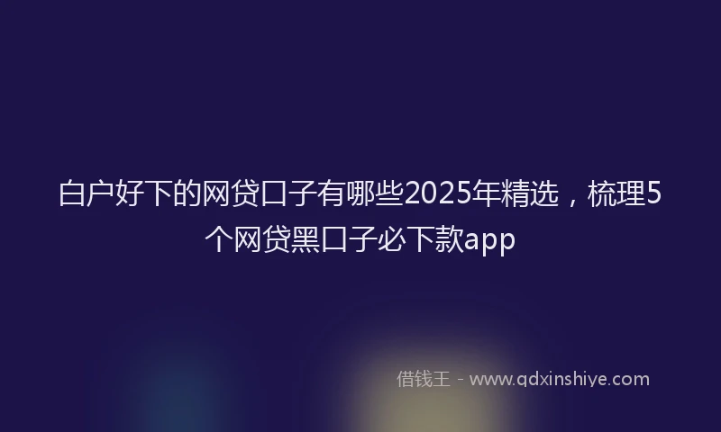 白户好下的网贷口子有哪些2025年精选，梳理5个网贷黑口子必下款app