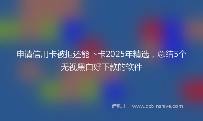 申请信用卡被拒还能下卡2025年精选，总结5个无视黑白好下款的软件