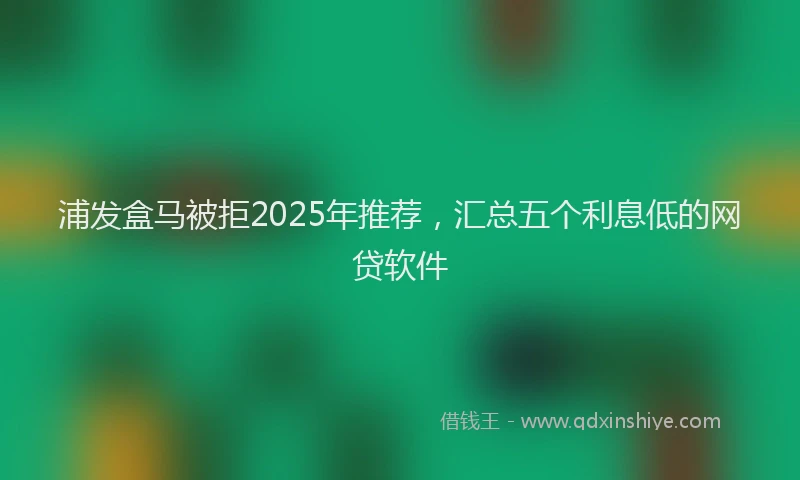 浦发盒马被拒2025年推荐，汇总五个利息低的网贷软件