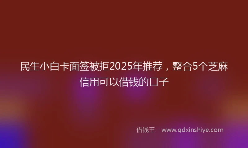 民生小白卡面签被拒2025年推荐，整合5个芝麻信用可以借钱的口子