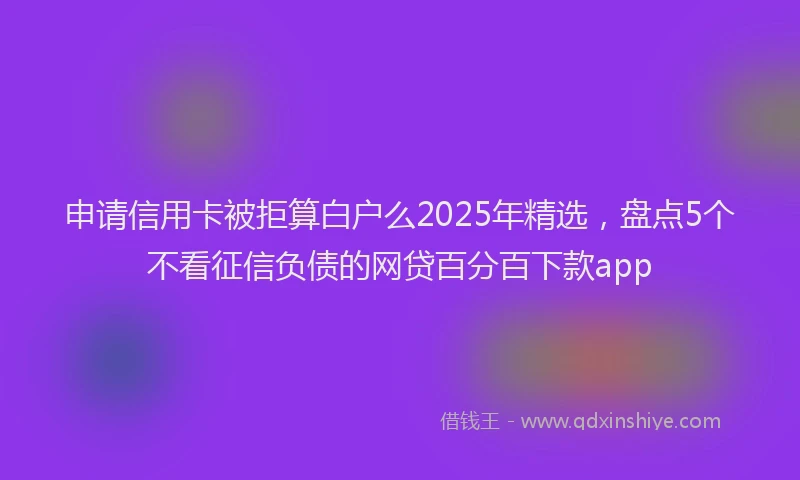 申请信用卡被拒算白户么2025年精选，盘点5个不看征信负债的网贷百分百下款app